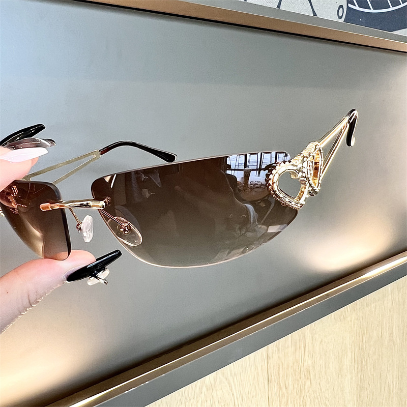 Neue ovale, rahmenlose Cat-Eye – Sunglasses Cat Eye Bewertung und Preis
