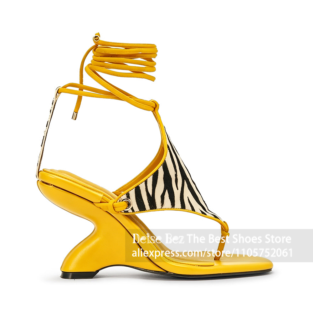 Zebra-Print Schnür-Sandalen mi – Sandal Strappy Heeled Bewertung und Preis