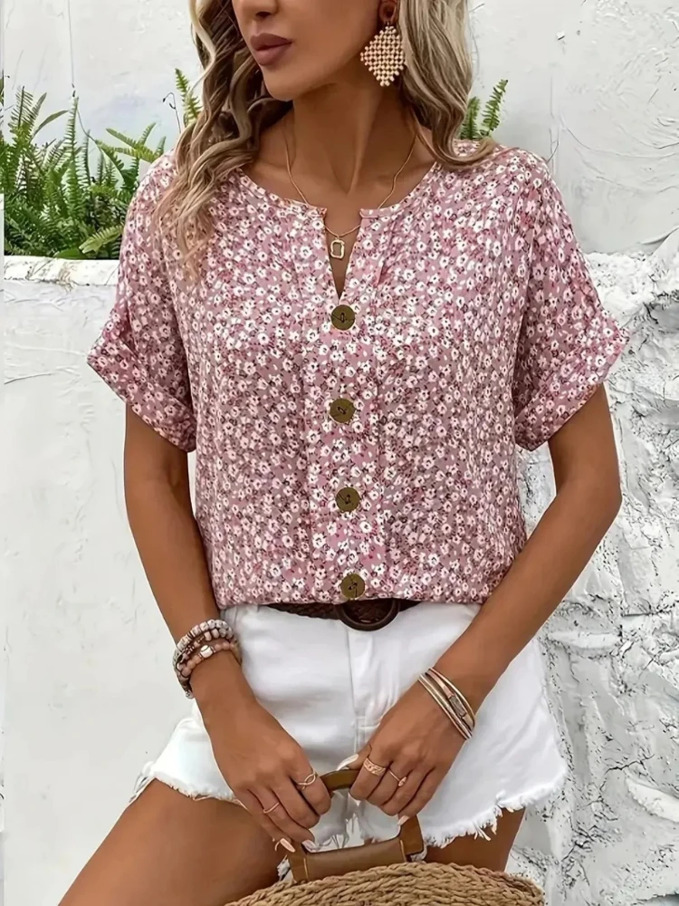 Plus Größe frauen Shirts 2025, – Romper Floral Print Bewertung und Preis